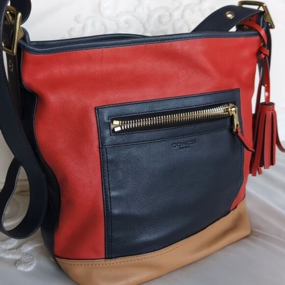 COACH Limited Edition Legacy Collection With Red❤️ Leather Tassel Detailing - Picture 15 of 15